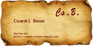 Csanki Bese névjegykártya